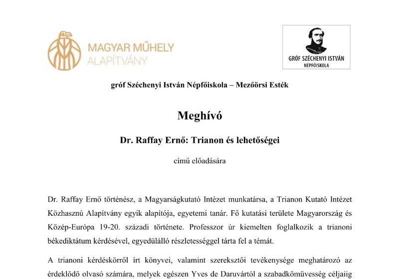 Dr. Raffay Ernő előadása Mezőörsön