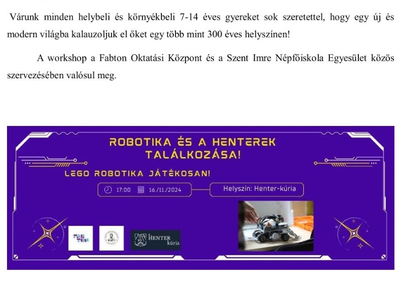 Robotika és a Henterek találkozása