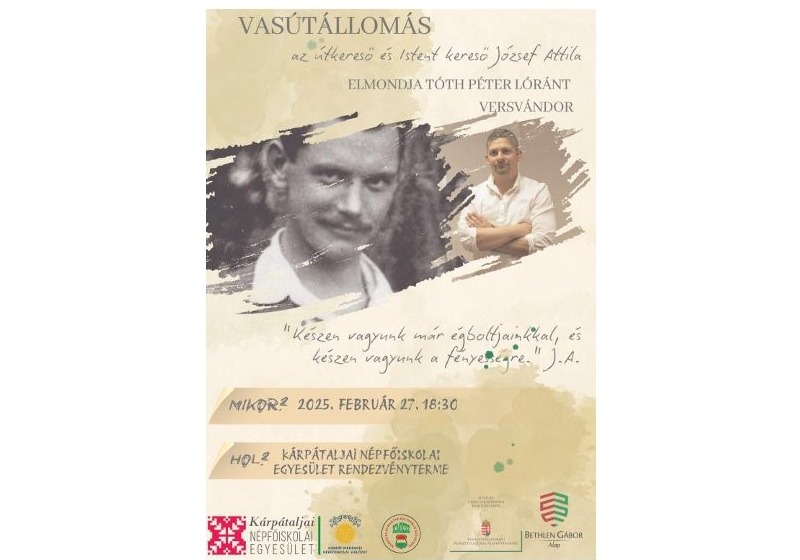 Tóth Péter Lóránt versvándor József Attilának szentel műsort Kárpátalján