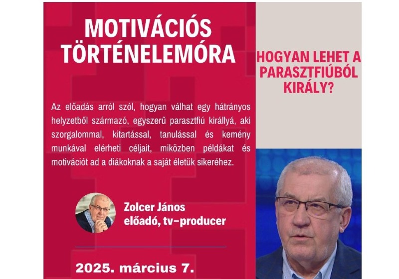 Felhívás: Motivációs történelemóra a Nagydobronyi Líceumban