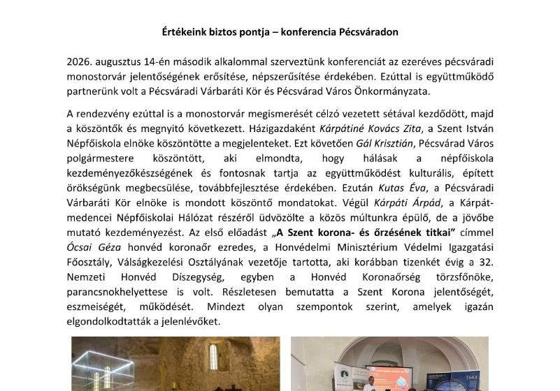 Konferencia beszámolója