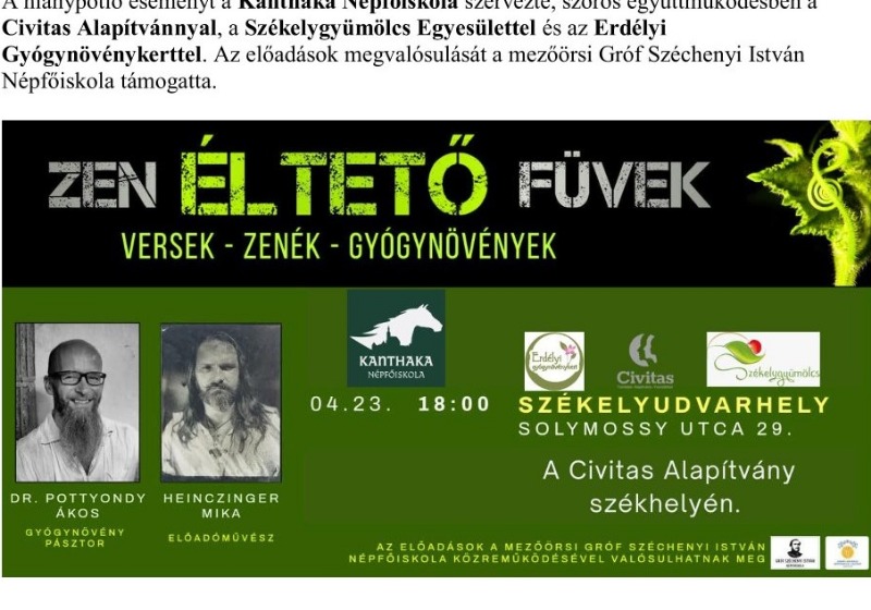 Zenéltető: gyógynövények, versek, zene
