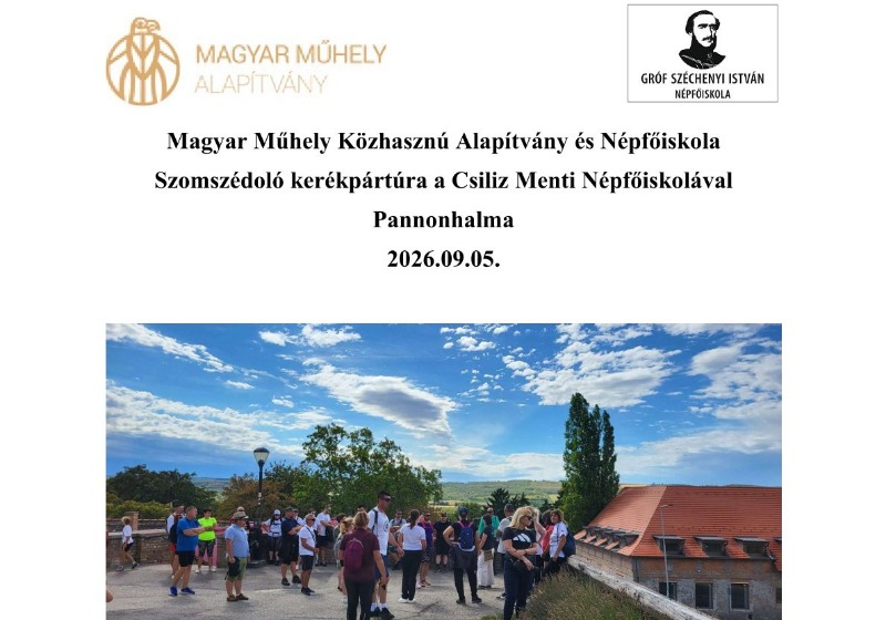 A Csilizközi kerékpártúra szomszédoló kerékpártúra keretében vendégül láthattuk a Csiliz Menti Népfőiskola népes társaságát, akik Győrből kerekeztek Pannonhalmára