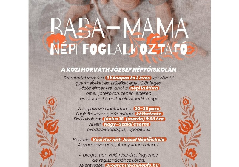 Baba-mama népi foglalkoztató