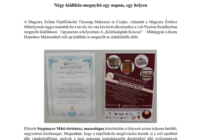 Négy kiállítás-megnyitó egy napon, egy helyen