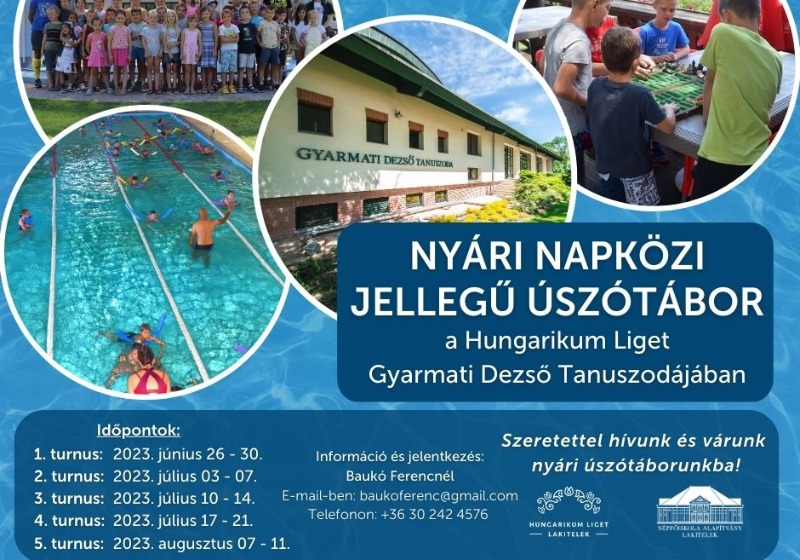 Nyári napközi jellegű úszótábor 2023