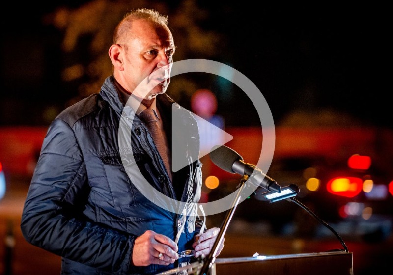 Győrfi Pál mentőtiszt beszéde a magyar orvos hősi halottak megemlékezésén